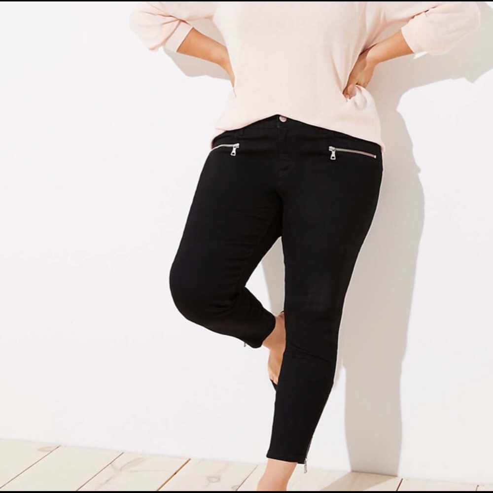 NWOT Loft Plus modern skinny black jeans size 24